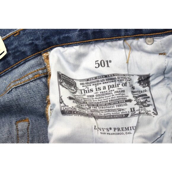 nwt LEVI'S® Premium 501 The Original ‘90s Mid-Rise Straight-Leg Blue Jean (31) - Picture 12 of 16